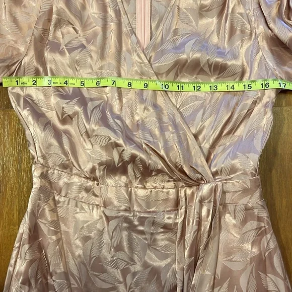 NSR Nara Faux Wrap Long Sleeve Rose Pink Dress Medium - Picture 6 of 12